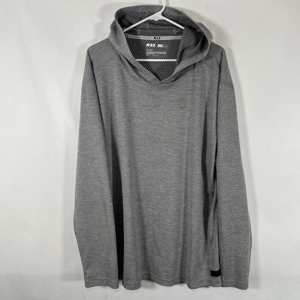 MSX By Michael Strahan Lightweight Pullover Hoodie Mens XXL 2XL Gray T Shirt